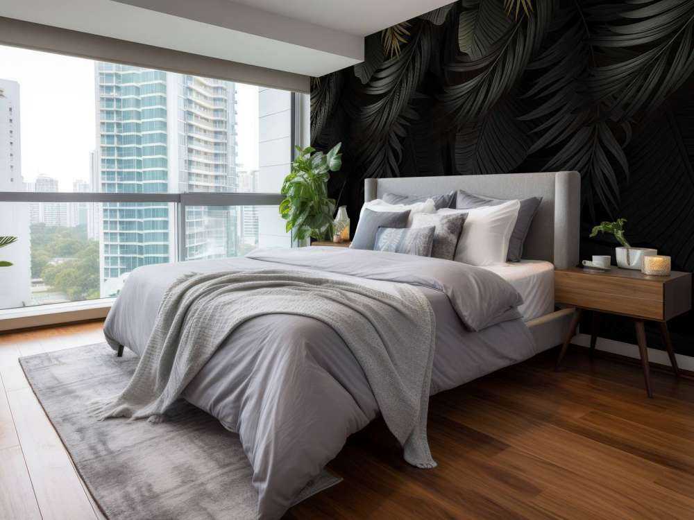 Liście na ciemnym tle