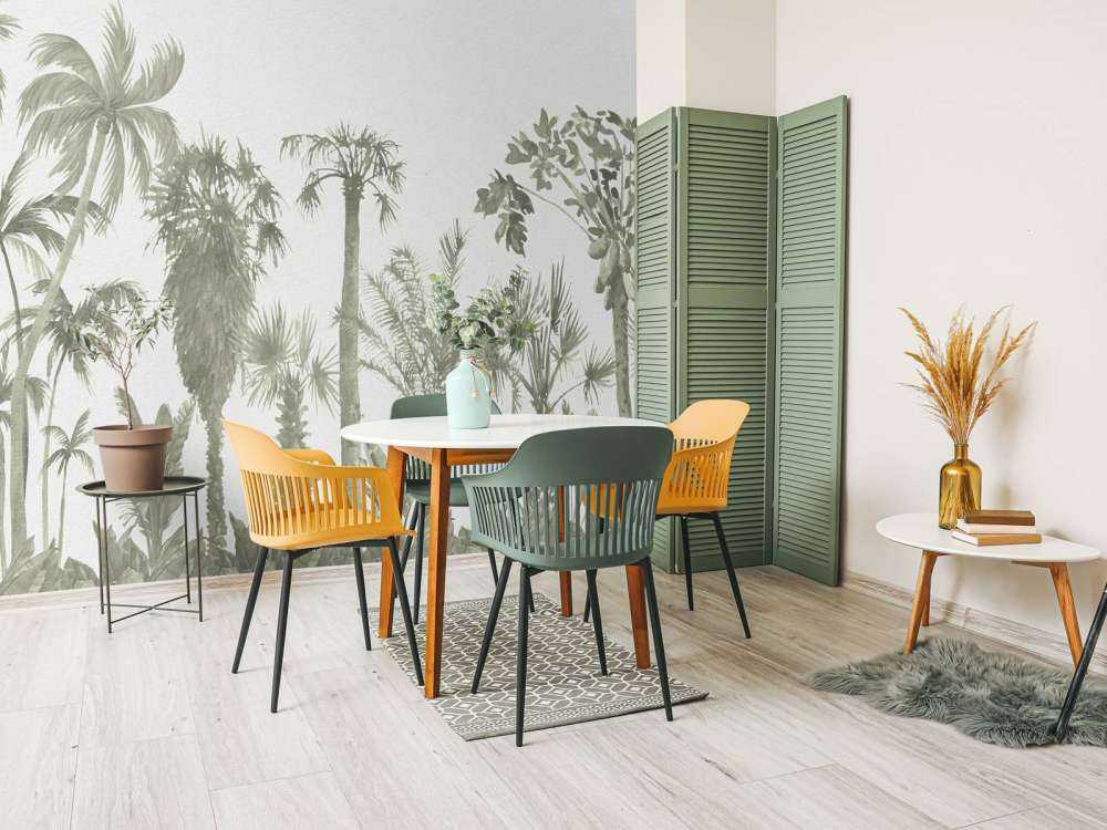 Motyw dżungli w kolorze zielonym