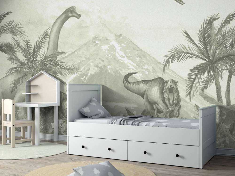 Różne dinozaury w kolorze zielonym