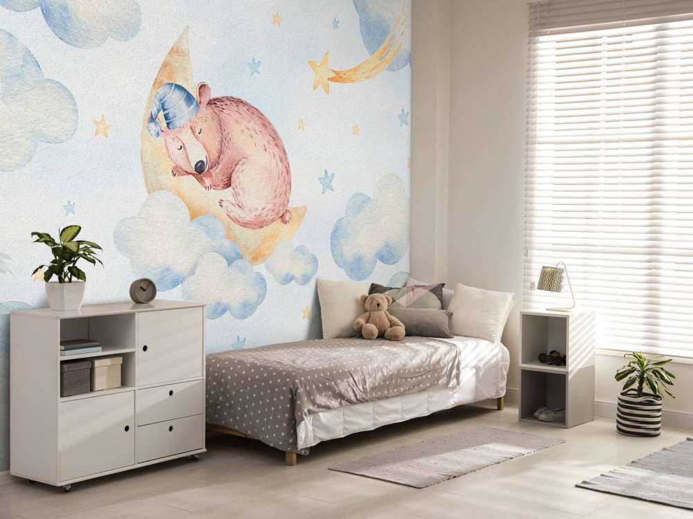 Śpiący niedźwiedź w chmurach