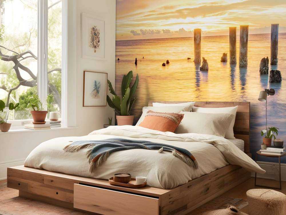 Spokojne morze o wschodzie słońca