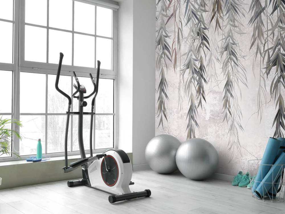 Zwisające gałęzie nad betonem