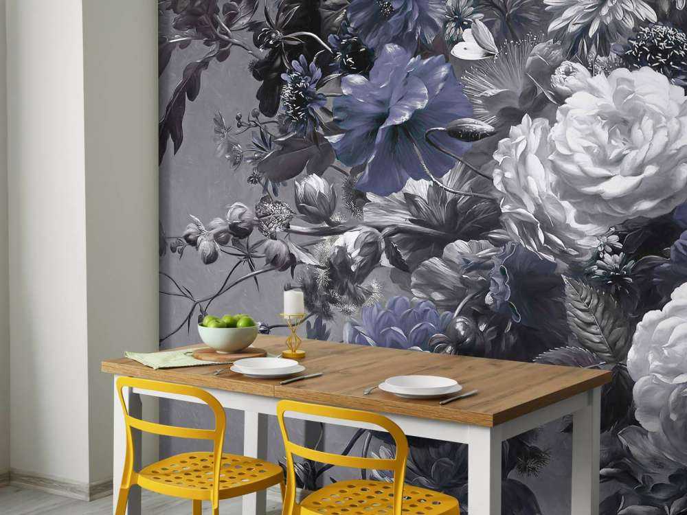 Duży bukiet z makami niebieskimi