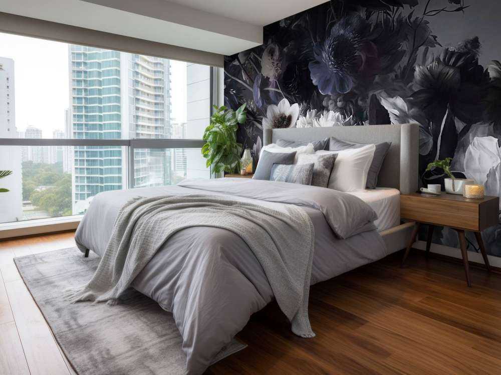 Duży bukiet z anemonami niebieskimi