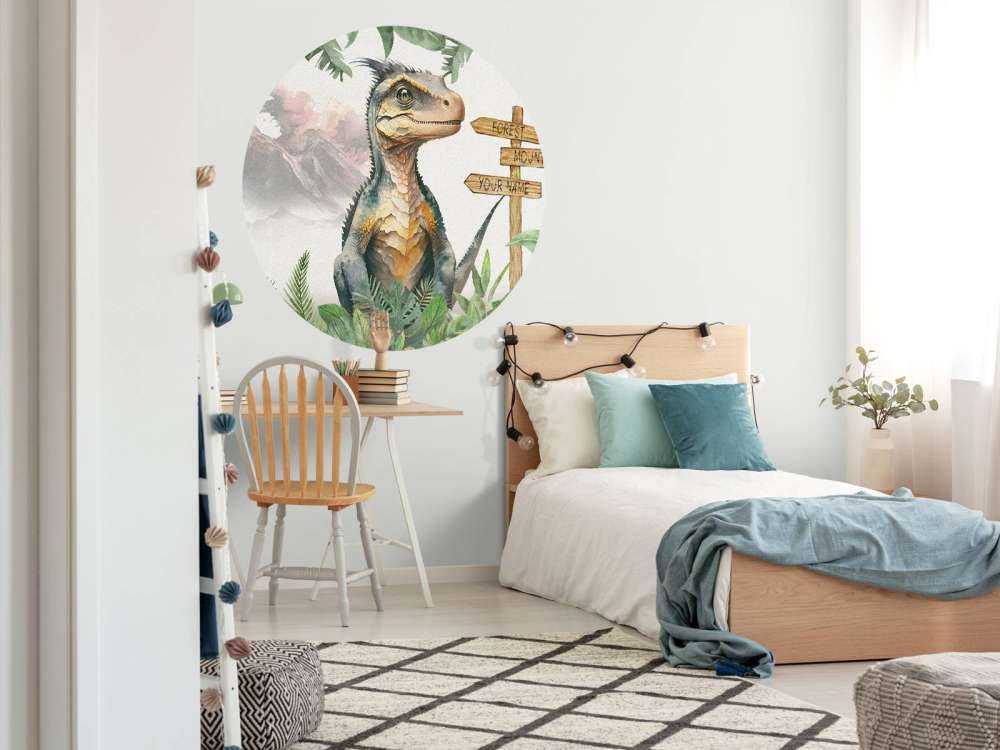 Młody velociraptor w dżungli