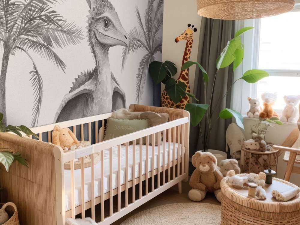 Młody pteranodon w beżowej dżungli