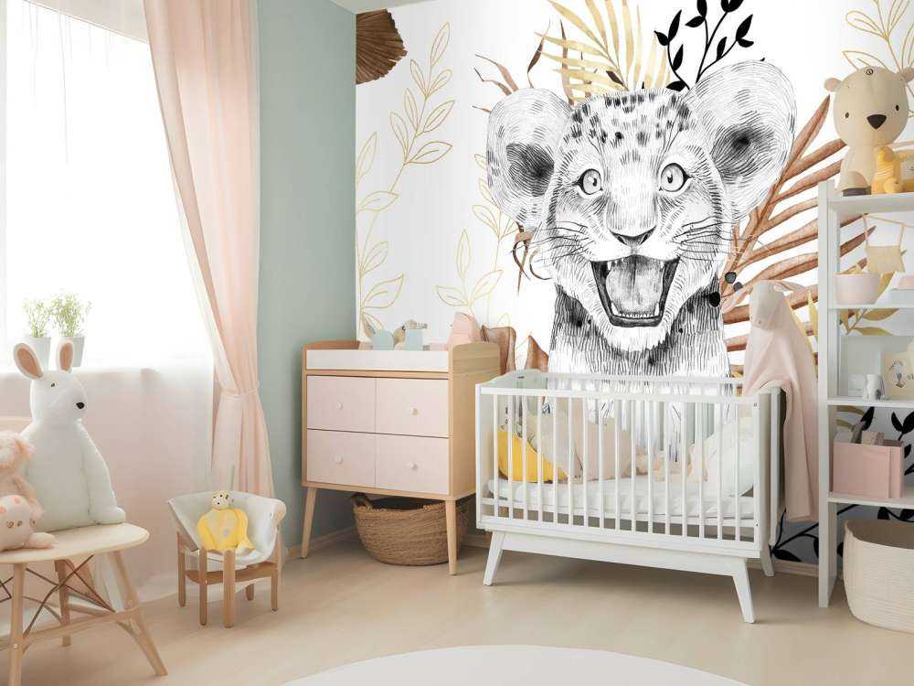 Brązowe i złote lwiątko