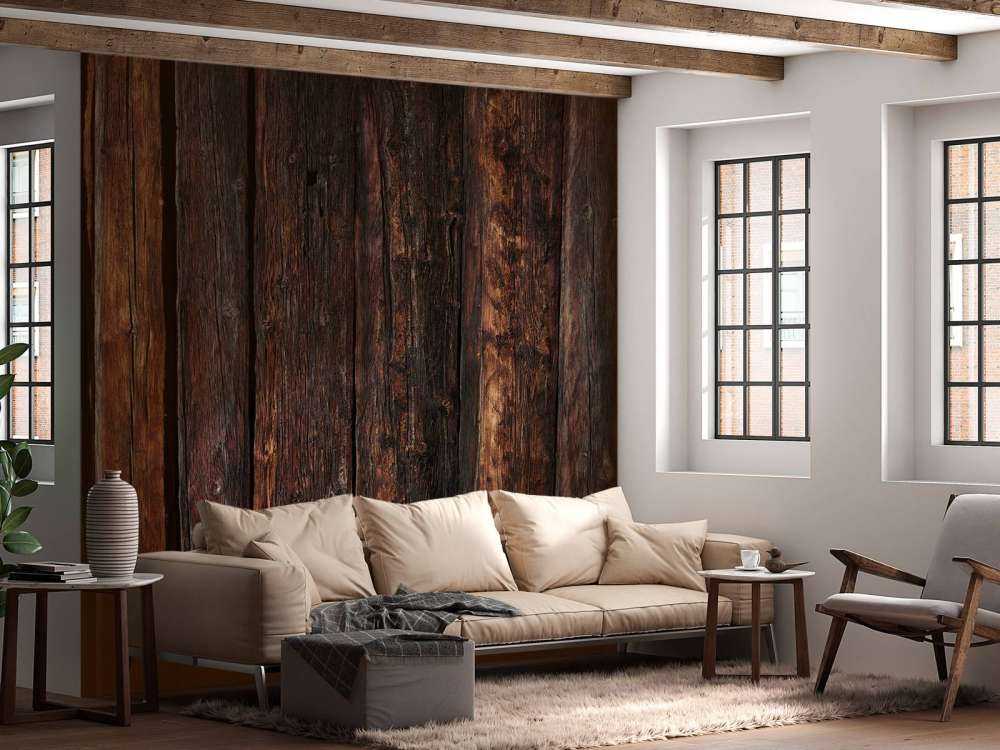 Ciemne pionowe drewno