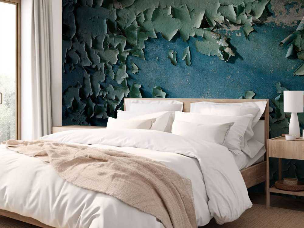 Ściana pomalowana farbą o zwietrzałej strukturze