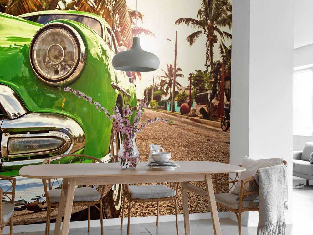 Klasyczny zielony samochód