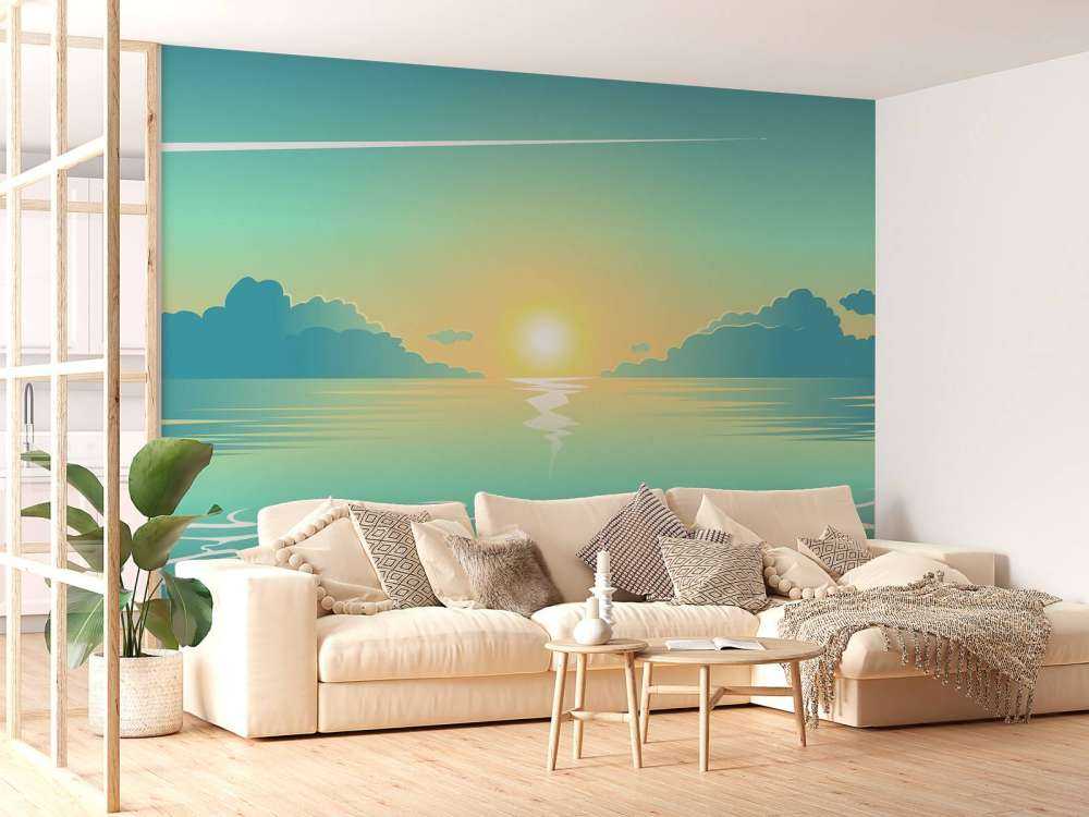 Narysowany wschód słońca