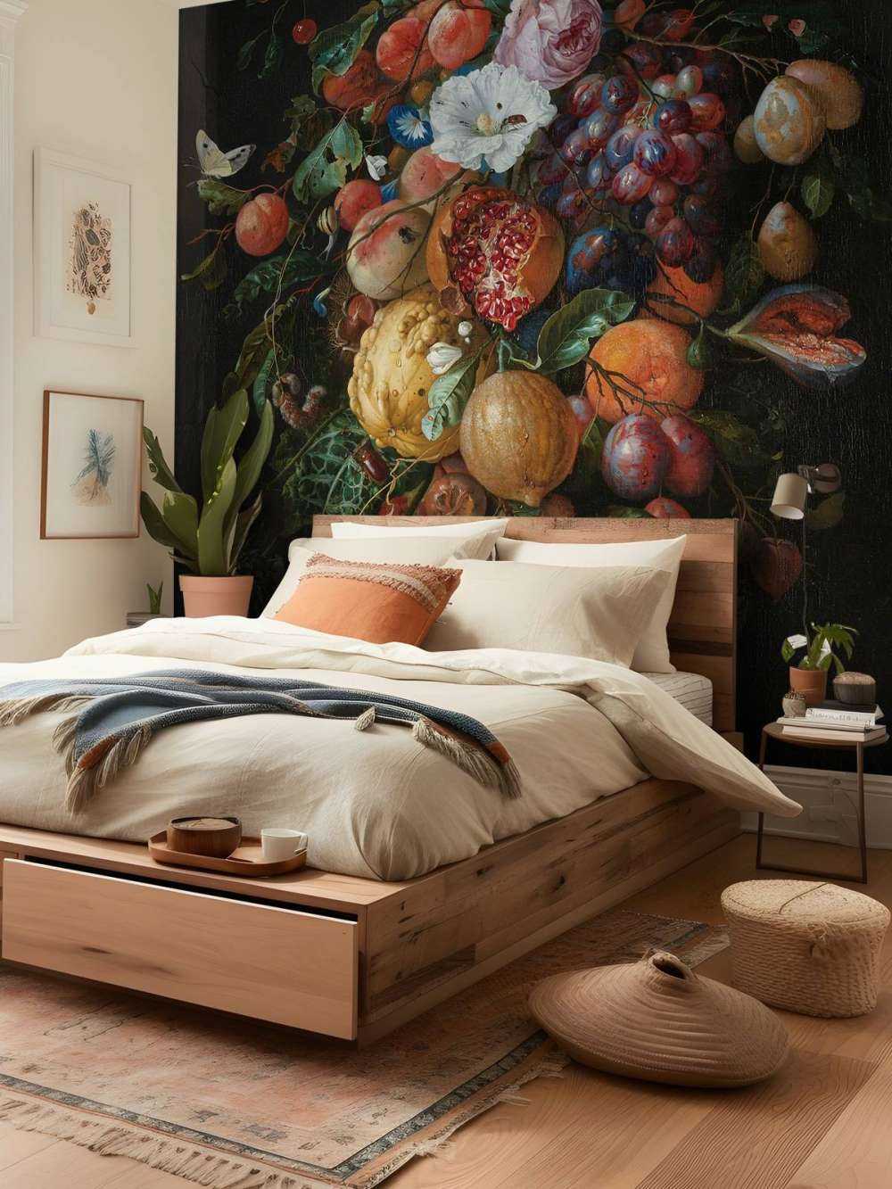 Feston z owoców i kwiatów