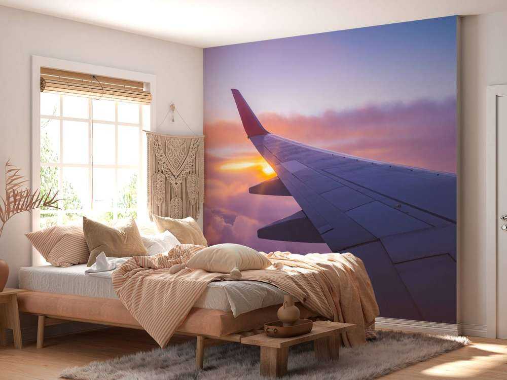 Skrzydło samolotu w chmurach