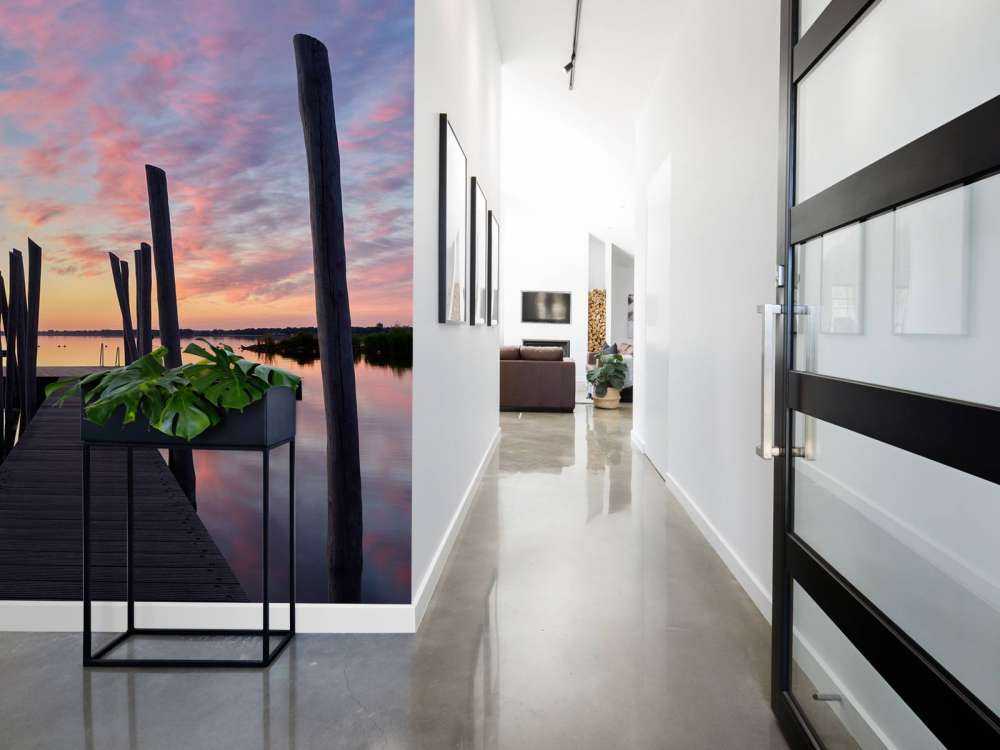 Wschód słońca w dołku pływackim