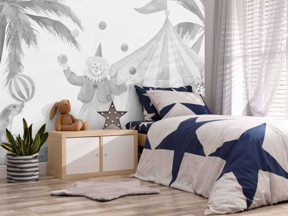 Wesołe zwierzęta cyrkowe szare