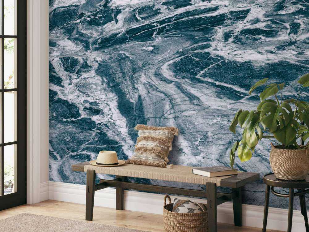 Niebieski abstrakcyjny marmur