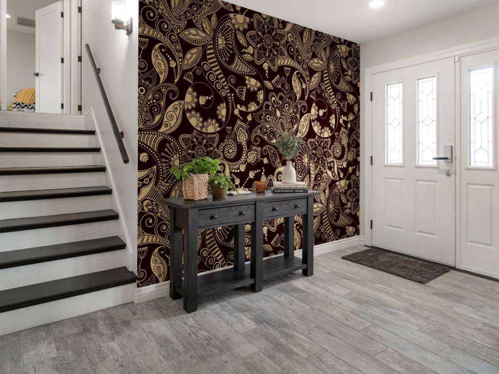 Złote wzory kwiatowe