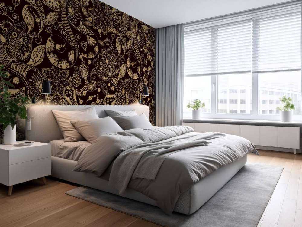 Złote wzory kwiatowe