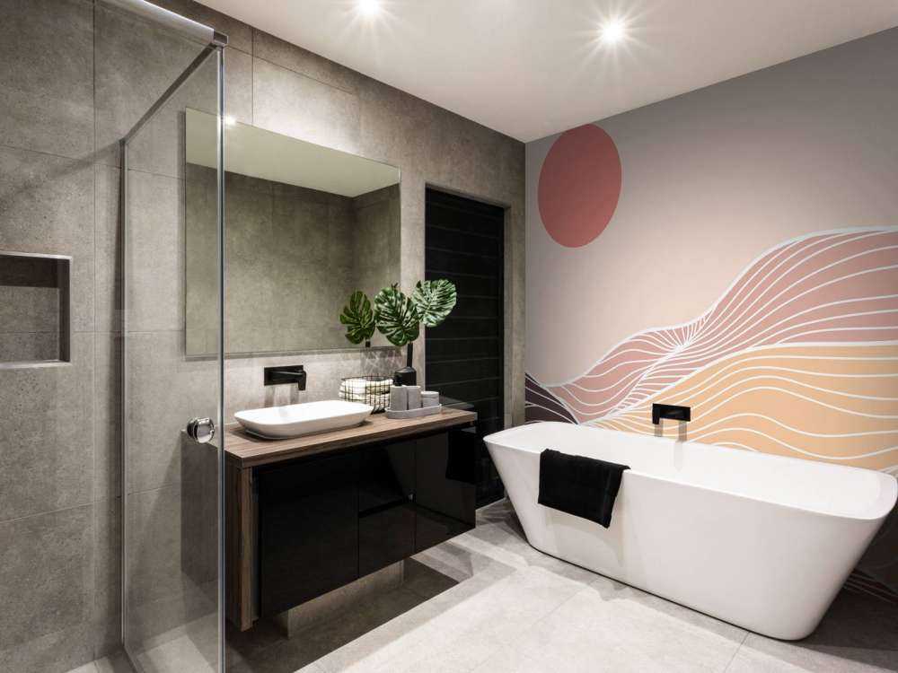 Lineart góry z słońcem