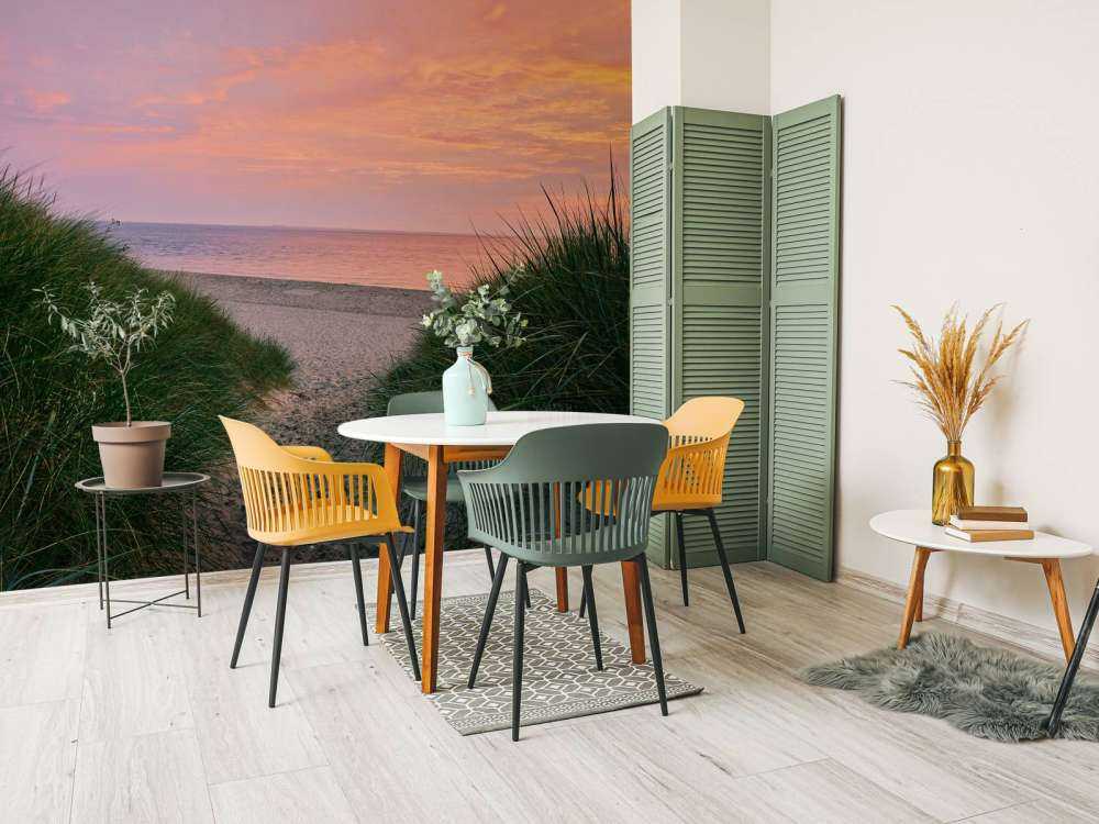 Przejście na wydmę przy wschodzie słońca