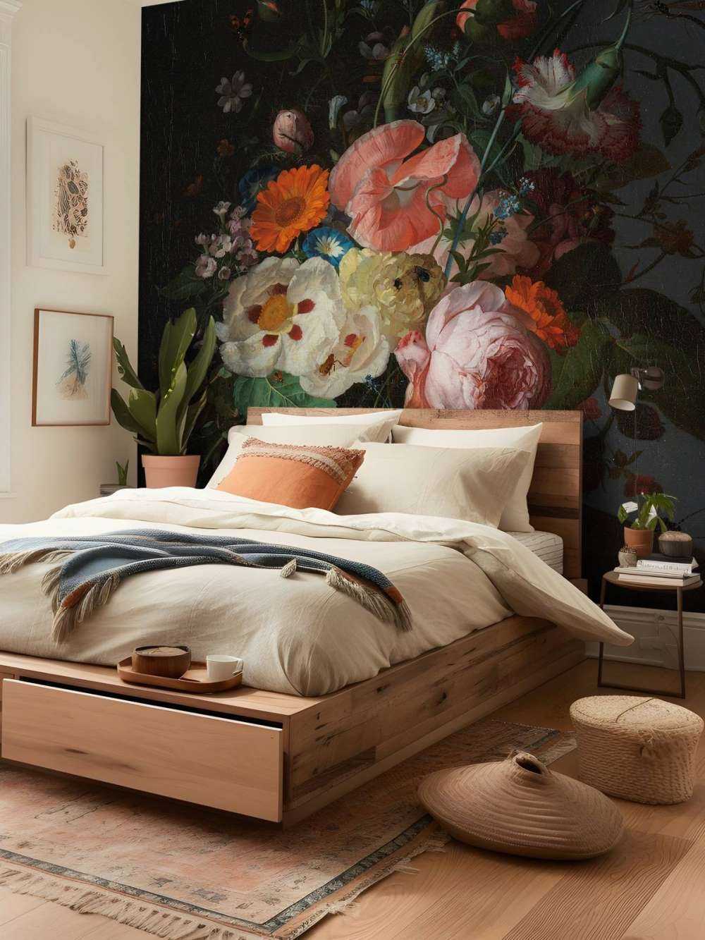 Martwa natura z kwiatami na marmurowym stole