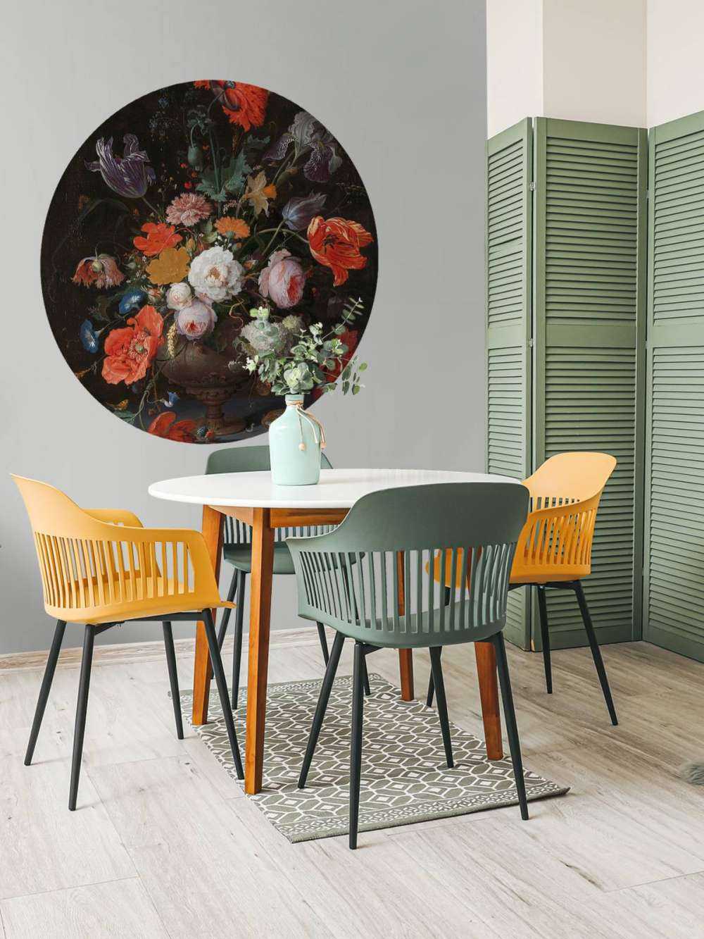 Martwa natura z kwiatami i zegarkiem