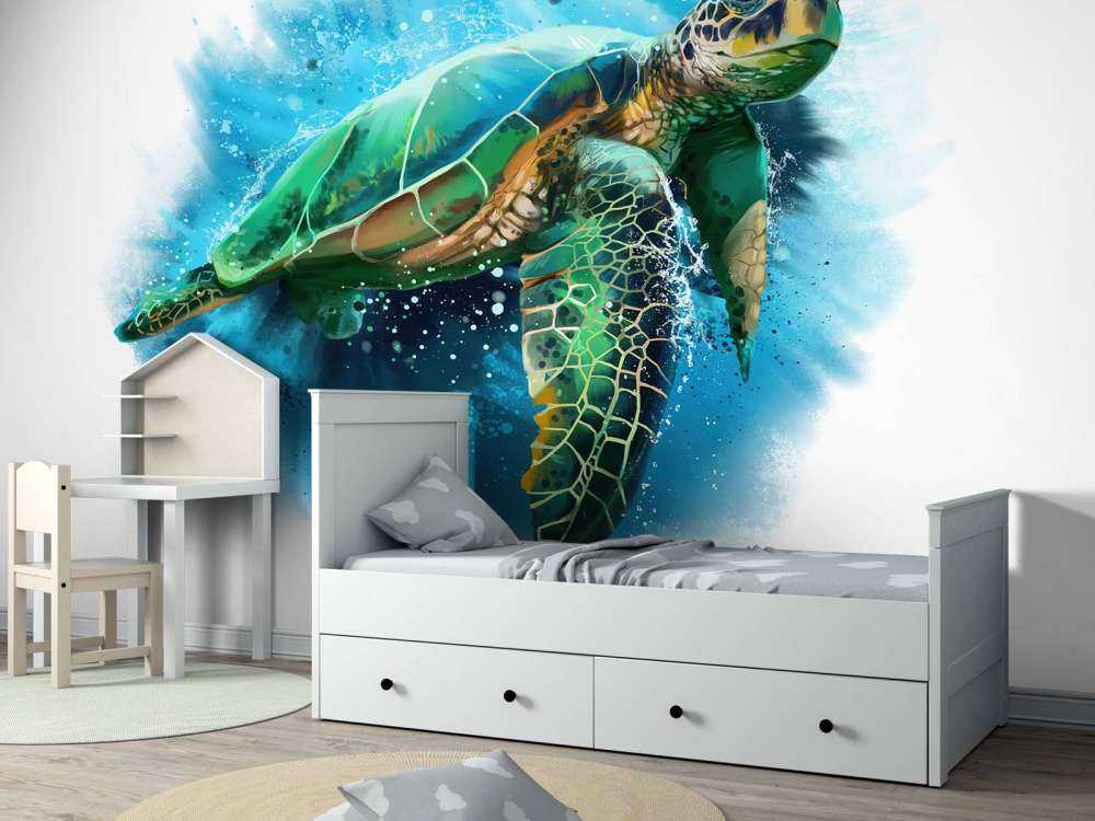Narysowany żółw morski