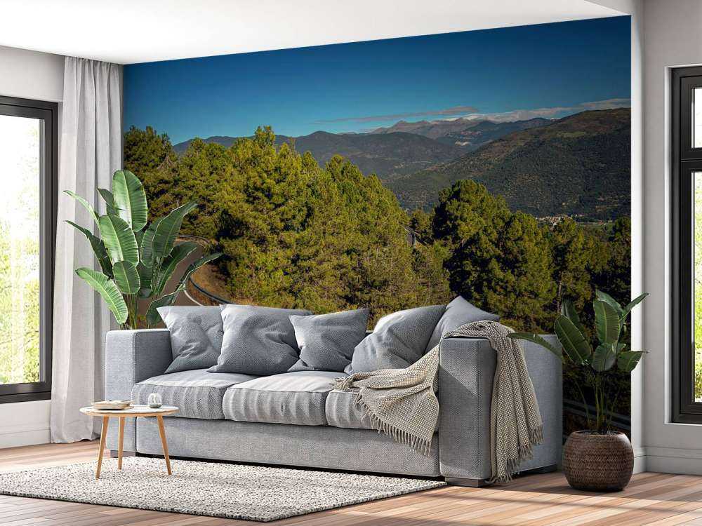 Limonkowa BMW na górskiej drodze