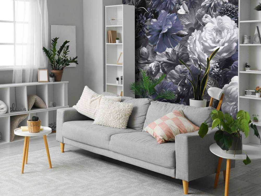 Duży bukiet z makami niebieskimi