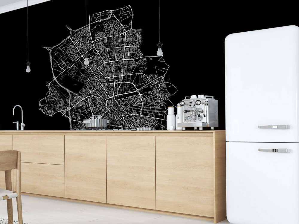 Mapa Eindhoven, czarna