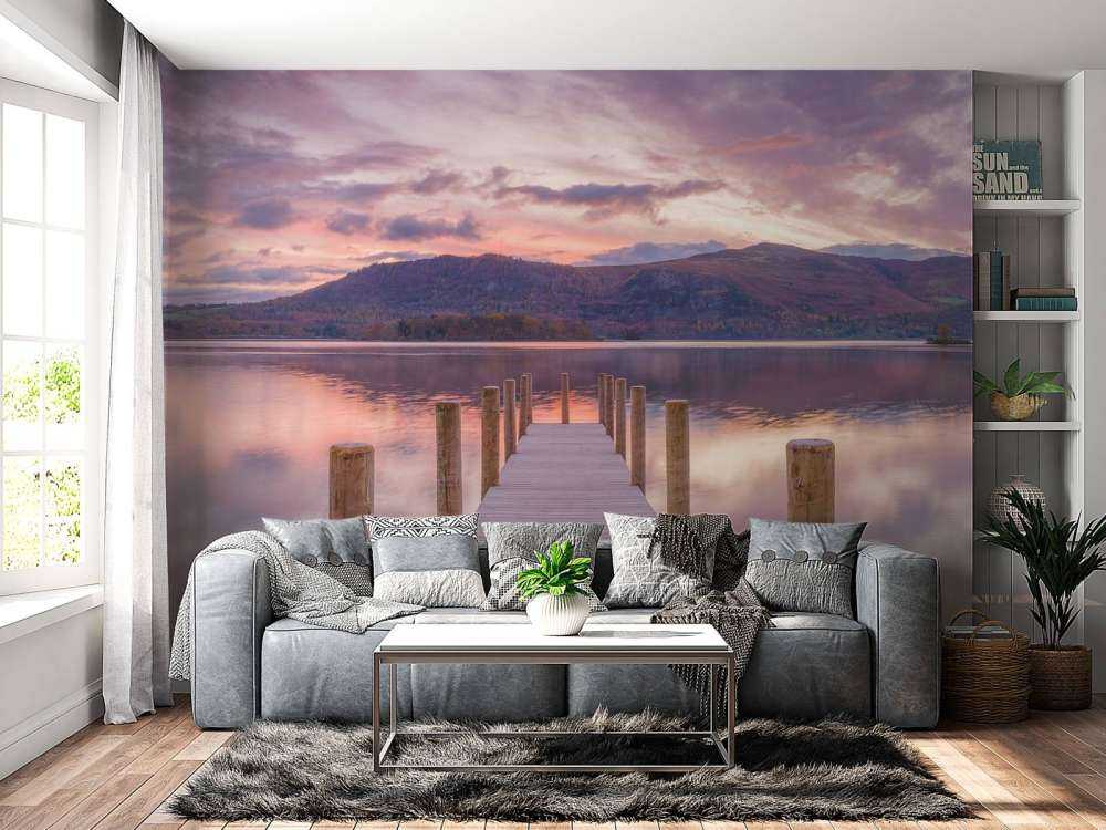 Nabrzeże zachodzie słońca