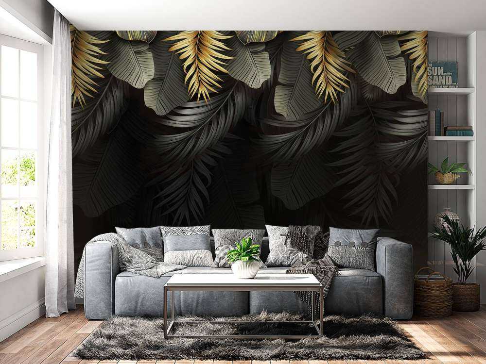 Liście na ciemnym tle