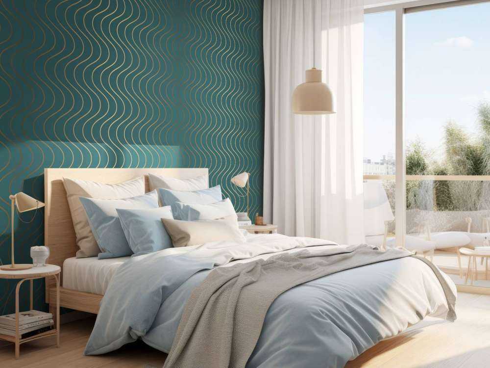 Falisty turkusowy wzór