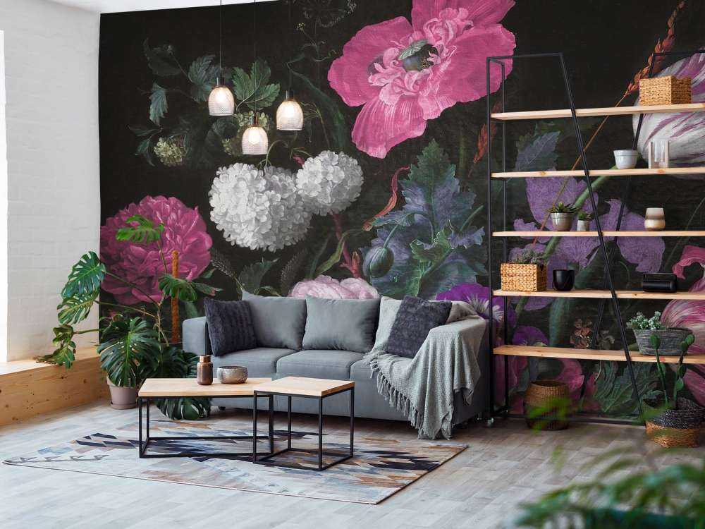 Barokowe kwiaty - martwa natura - nastrojowy róż