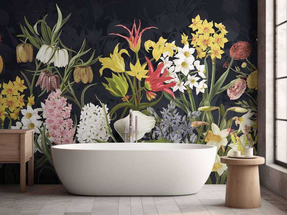 Kwiaty Wiosenne - Srebrny Szron Szary