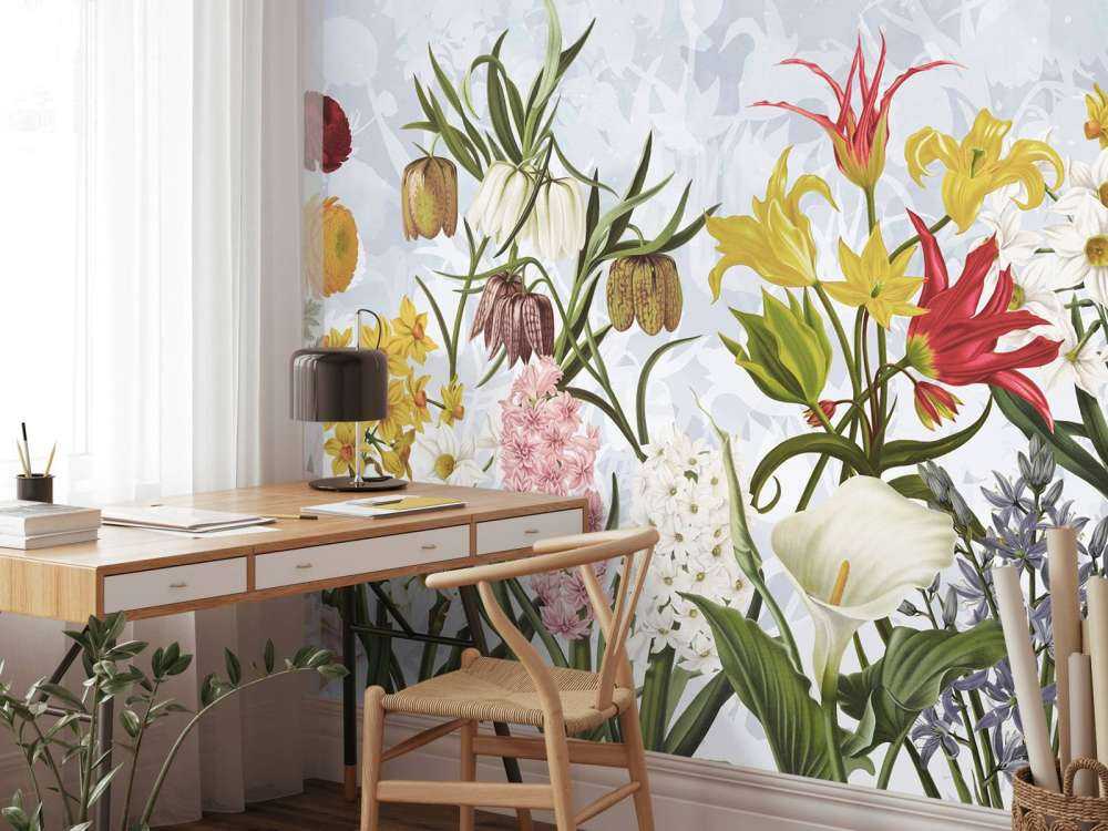 Kwiaty Wiosenne - Niebieskie Niebo w Chmurach