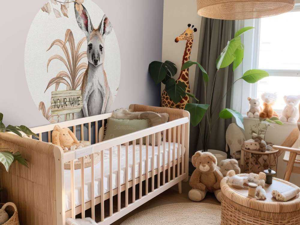 Dziecko kangur w dżungli taupe