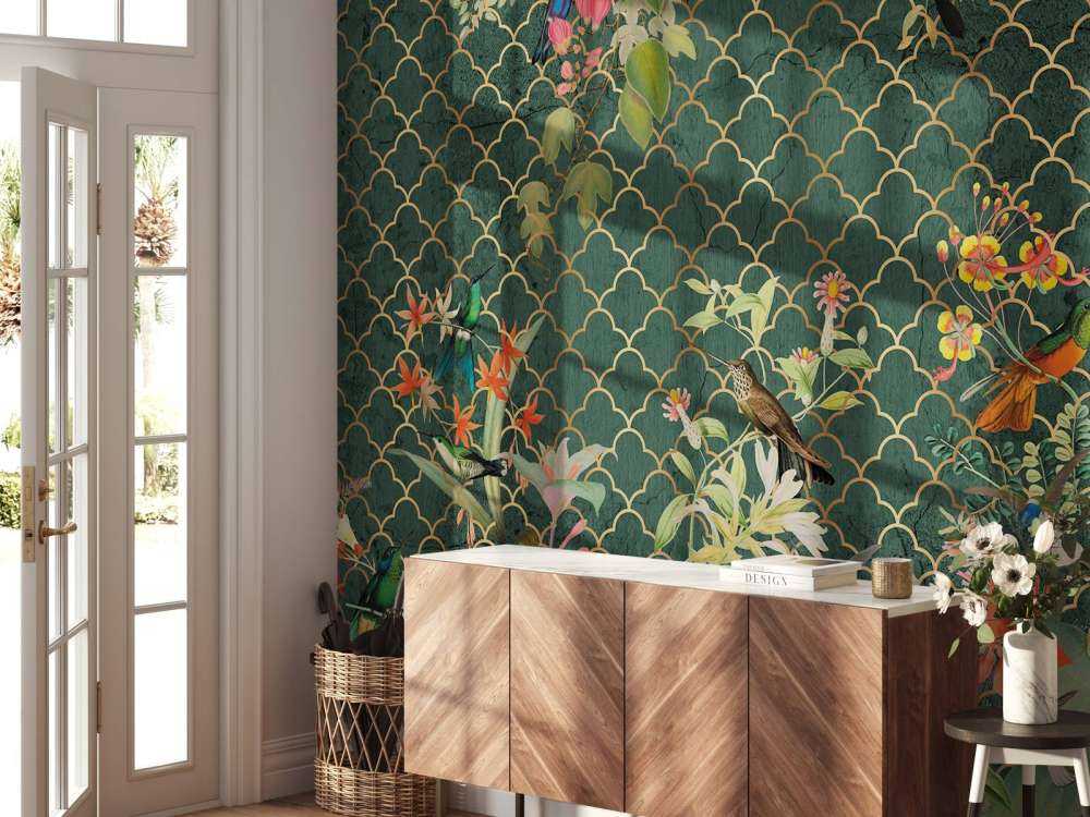 Elegancja dżungli z złotem