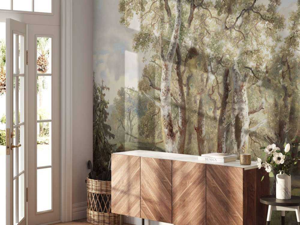 Panorama Kolorowego Krajobrazu Leśnego