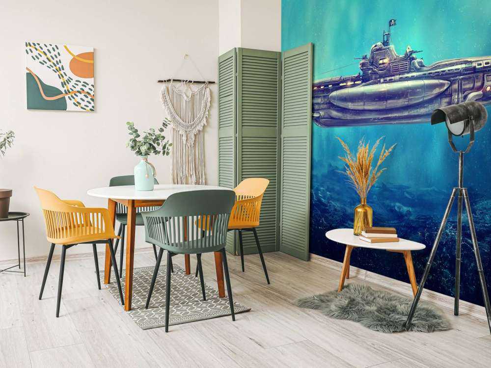 Piracka łódź podwodna w podwodnym świecie