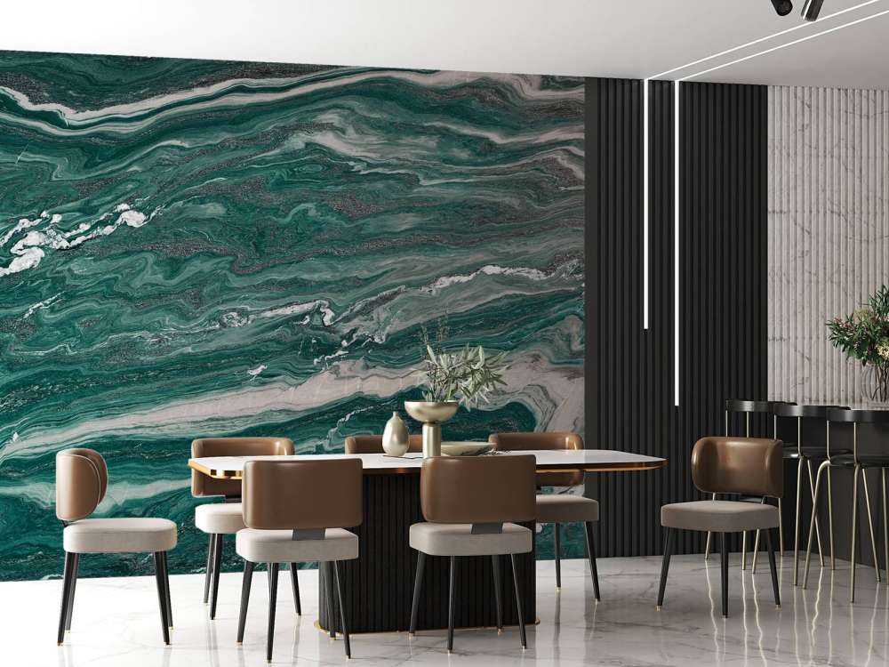 Zielony i biały marmur