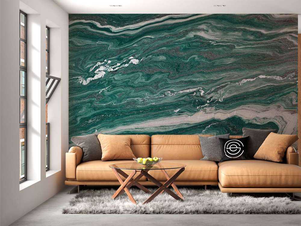 Zielony i biały marmur