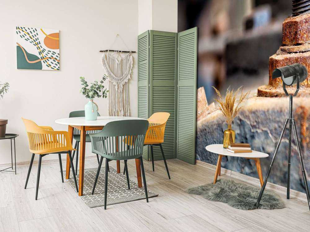 Detal zardzewiałego kotła parowego (B