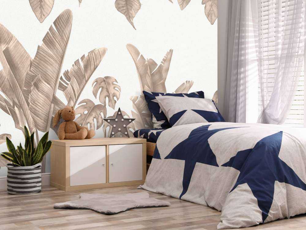 Liście dżungli w kolorze taupe