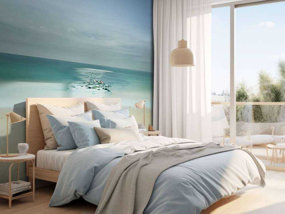 Spokojne morze z mewami