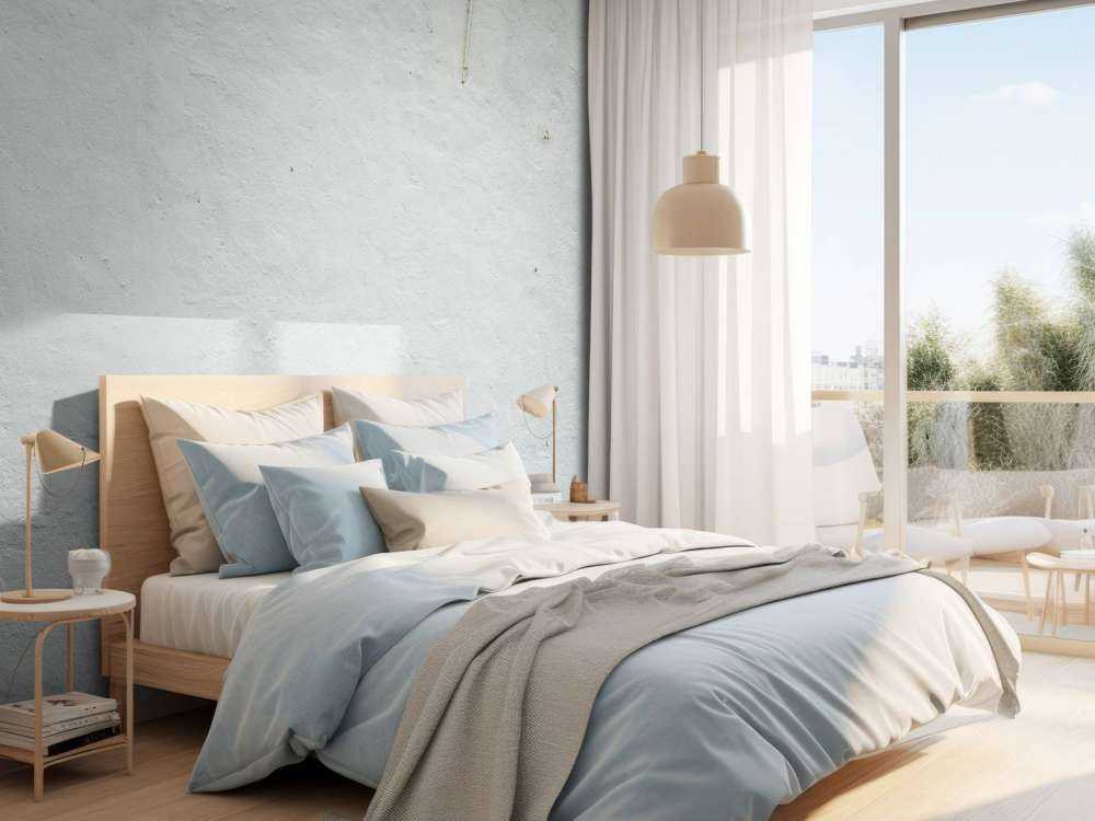 Ściana z białym stiukiem