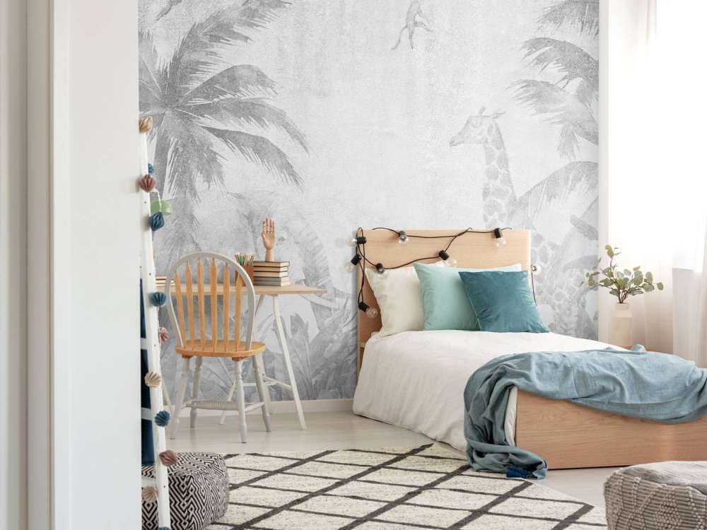 Wesołe zwierzęta z dżungli na betonie