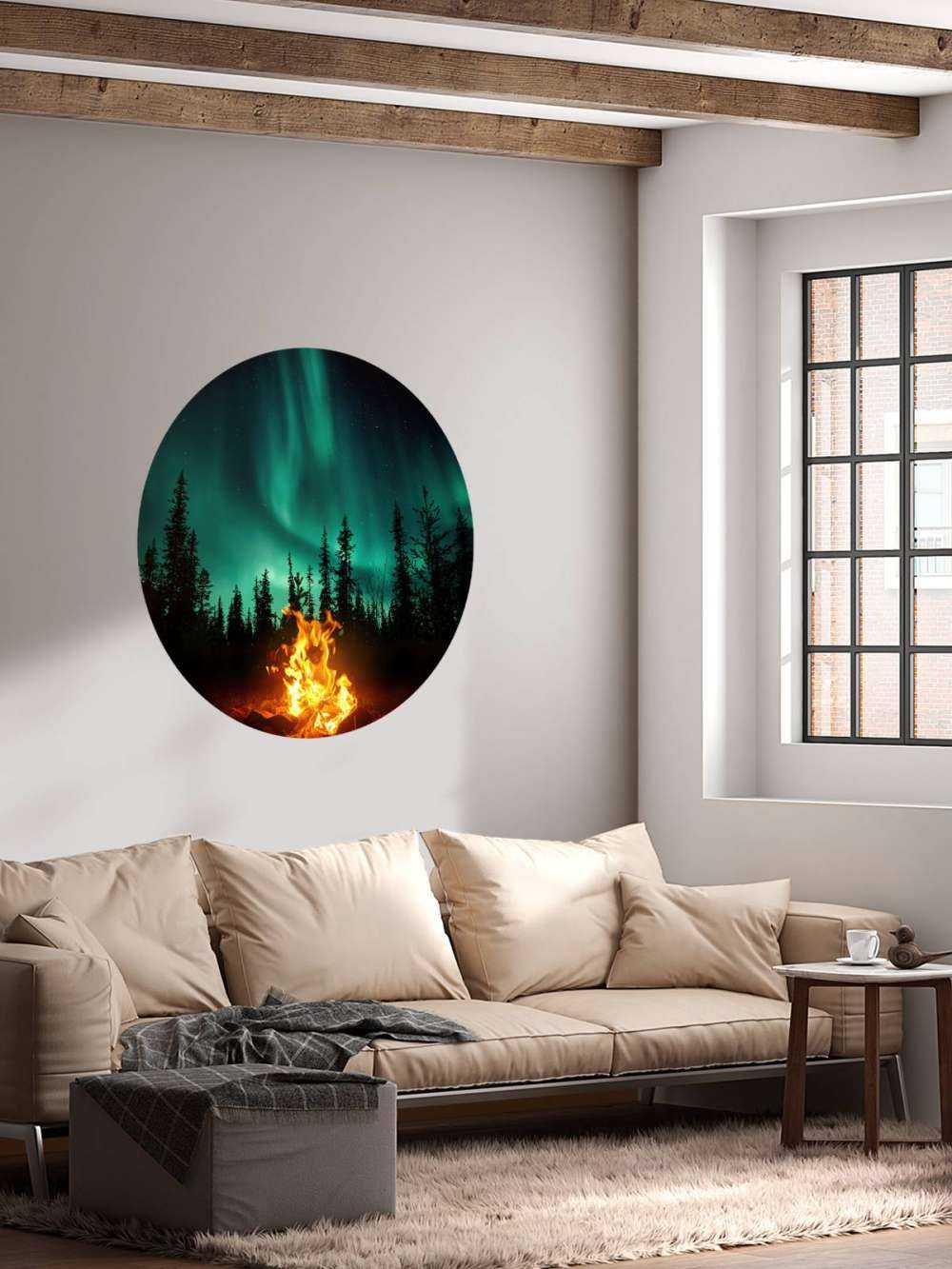 Ognisko pod północnymi światłami