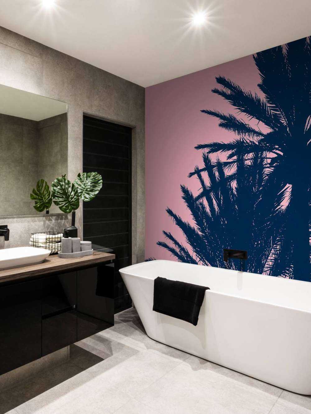 Palmy na różowym tle