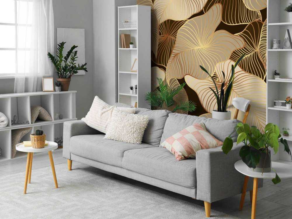 Brązowe liście tropikalne